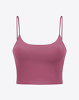 Via Venustas - Feel Like Skin Scoop Neck Sports Cami, Athletic T-Shirt, Magenta / S