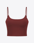 Via Venustas - Feel Like Skin Scoop Neck Sports Cami, Athletic T-Shirt, Rust / S