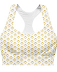 Via Venustas - "Queen of the Court" Longline Fitness Bra in White/Old Gold, Fitness Bra, XS