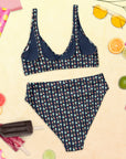 Via Venustas - Ice Cream Paradise High-Waisted Bikini in Navy, Swimwear