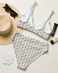 Via Venustas - Ice Cream Paradise High-Waisted Bikini in White, Swimwear