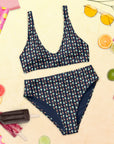 Via Venustas - Ice Cream Paradise High-Waisted Bikini in Navy, Swimwear