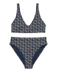 Via Venustas - Ice Cream Paradise High-Waisted Bikini in Navy, Swimwear, XS