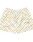 Via Venustas - "Queen of the Court" Athletic Shorts in White/Old Gold, Athletic Shorts