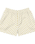 Via Venustas - "Queen of the Court" Athletic Shorts in White/Old Gold, Athletic Shorts, XS