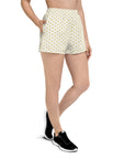 Via Venustas - "Queen of the Court" Athletic Shorts in White/Old Gold, Athletic Shorts