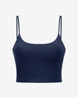 Via Venustas - Feel Like Skin Scoop Neck Sports Cami, Athletic T-Shirt, Navy / S