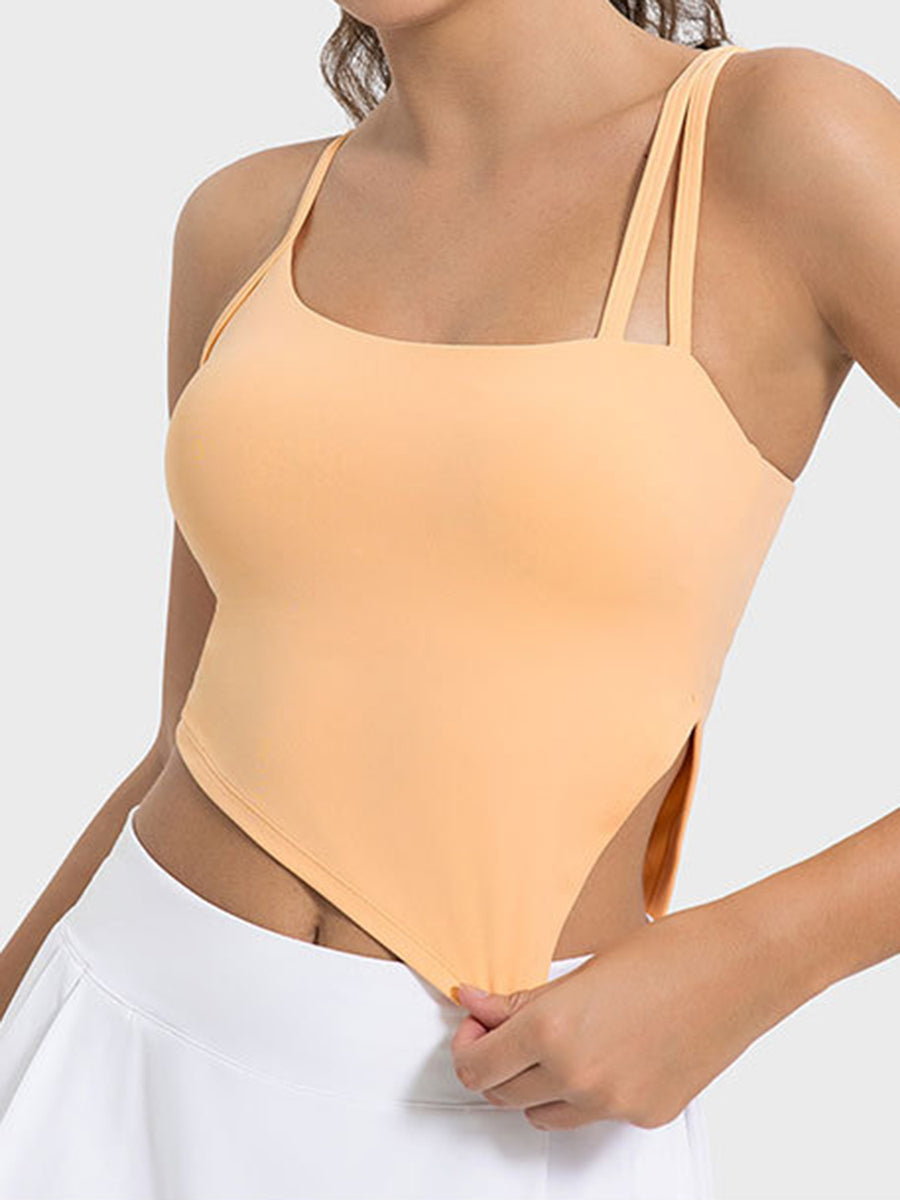 Slit Asymmetrical Neck Active Cami