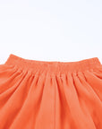 Red Orange Layered Mid-Rise Waist Active Shorts