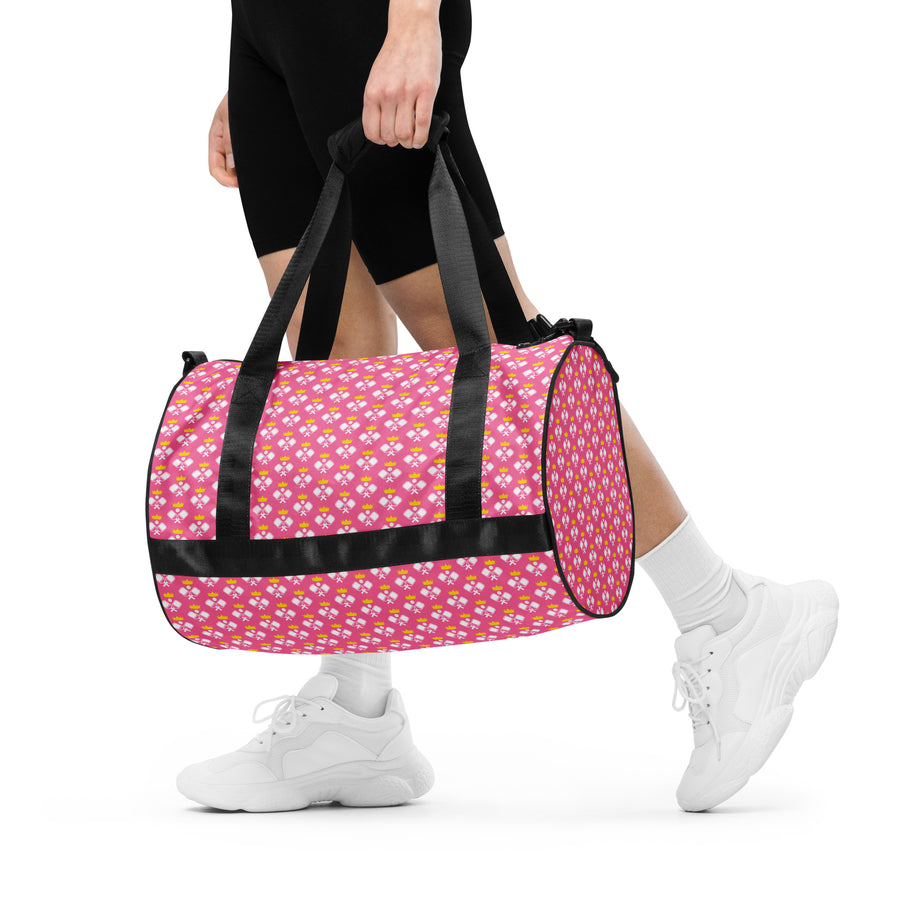 Pickleball Royalty Gym Bag in Brilliant Rose