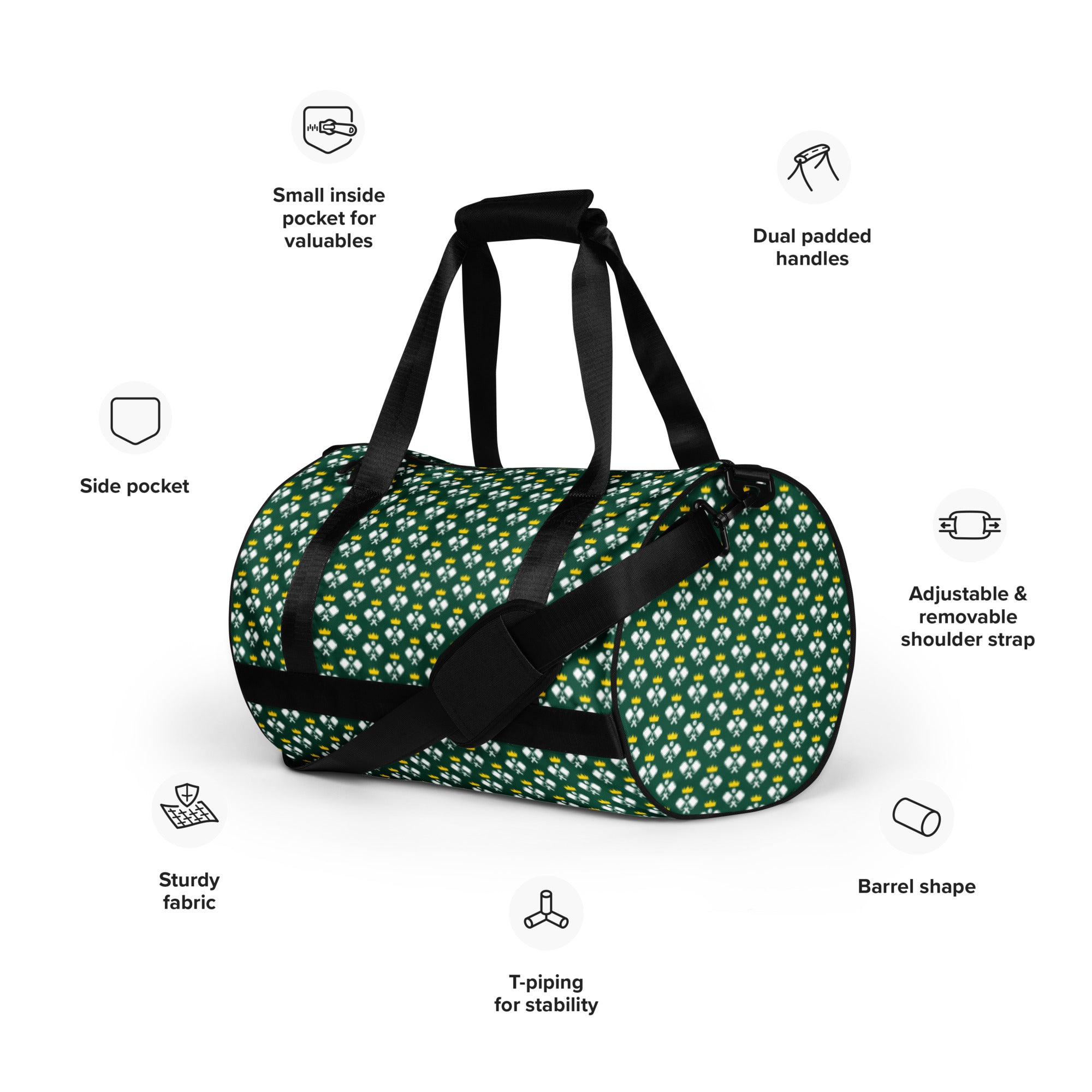 Pickleball Royalty Gym Bag in British Racing Green