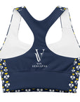 "Queen of the Pickleball Court" Longline Fitness Bra in Navy