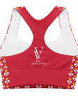 "Queen of the Pickleball Court" Longline Fitness Bra in Red