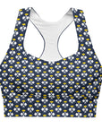 "Queen of the Pickleball Court" Longline Fitness Bra in Navy