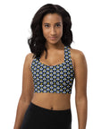 "Queen of the Pickleball Court" Longline Fitness Bra in Navy