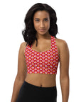 "Queen of the Pickleball Court" Longline Fitness Bra in Red