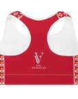 "Queen of the Pickleball Court" Fitness Bra in Red