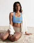 "Queen of the Pickleball Court" Fitness Bra in Jordy Blue