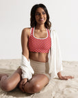 "Queen of the Pickleball Court" Fitness Bra in Red