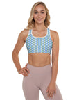 "Queen of the Pickleball Court" Fitness Bra in Jordy Blue