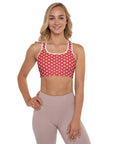 "Queen of the Pickleball Court" Fitness Bra in Red