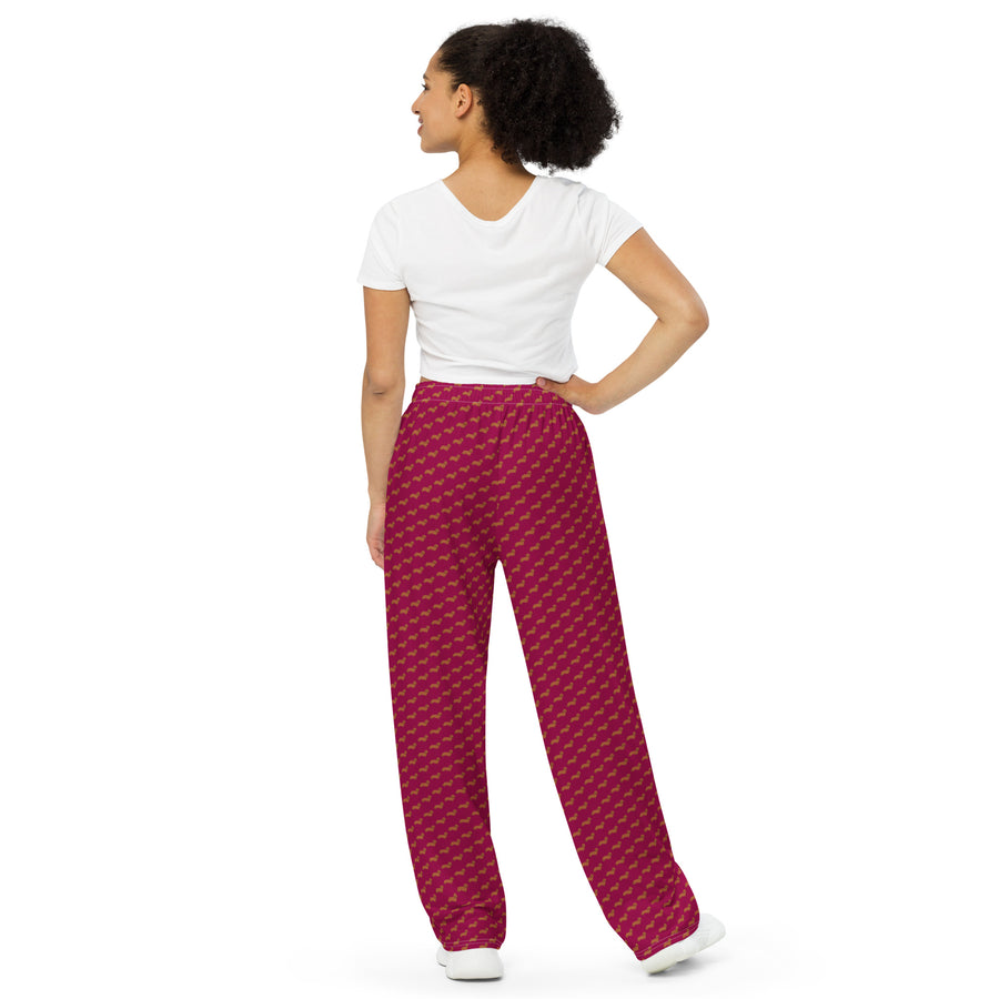 Canine Collective: Dachshund Lounge Pants in Burgundy