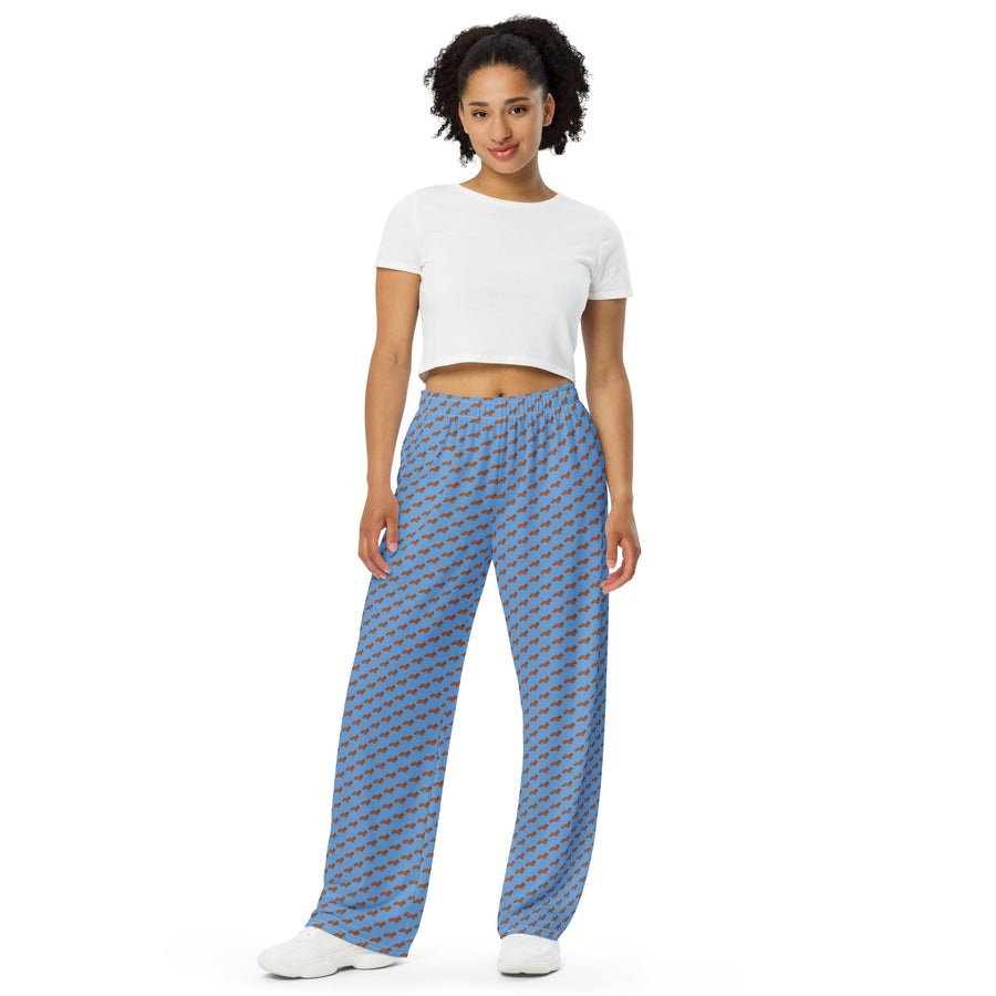 Canine Collective: Dachshund Lounge Pants in Jordy Blue