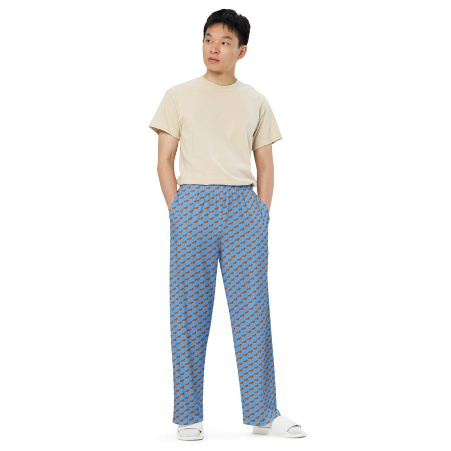 Canine Collective: Dachshund Lounge Pants in Jordy Blue