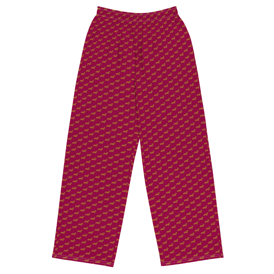 Canine Collective: Dachshund Lounge Pants in Burgundy