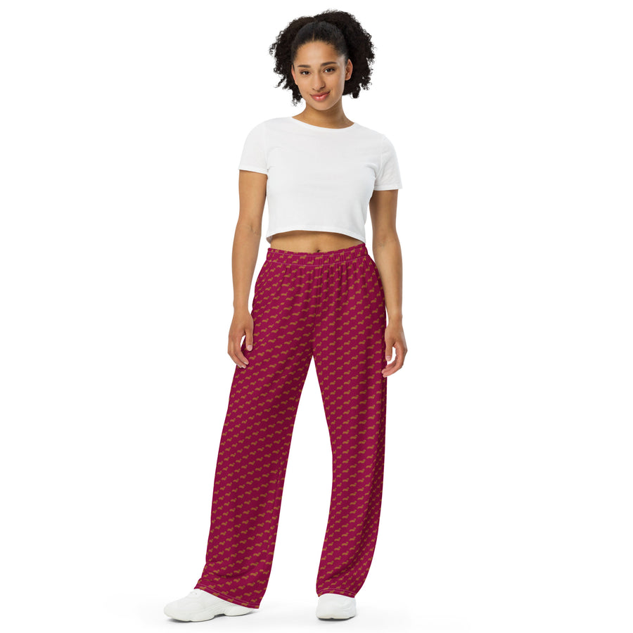 Canine Collective: Dachshund Lounge Pants in Burgundy