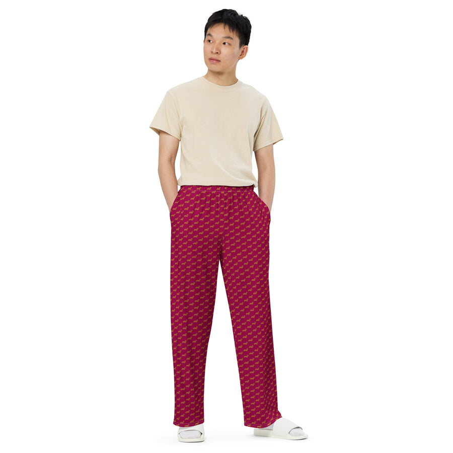 Canine Collective: Dachshund Lounge Pants in Burgundy