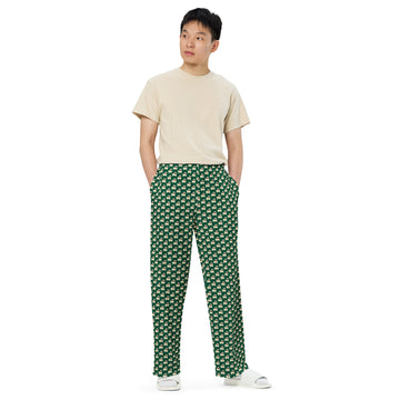 Canine Collective: Pug Lounge Pants in British Racing Green