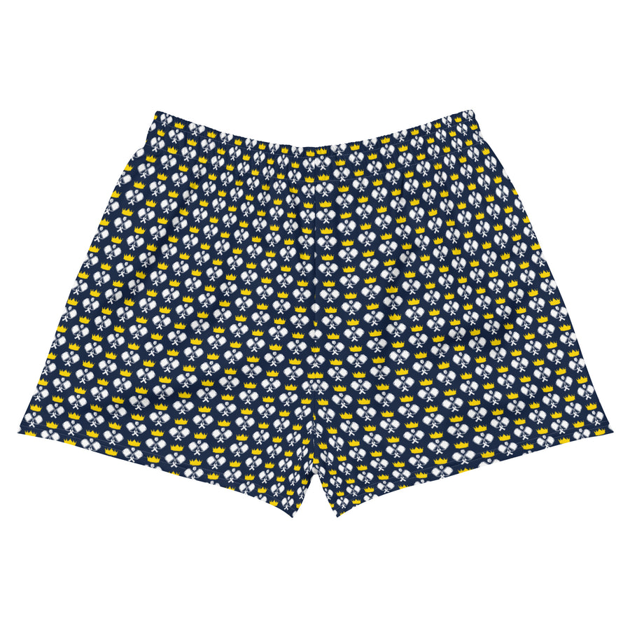 "Queen of the Pickleball Court" Athletic Shorts in Navy/Gold/White