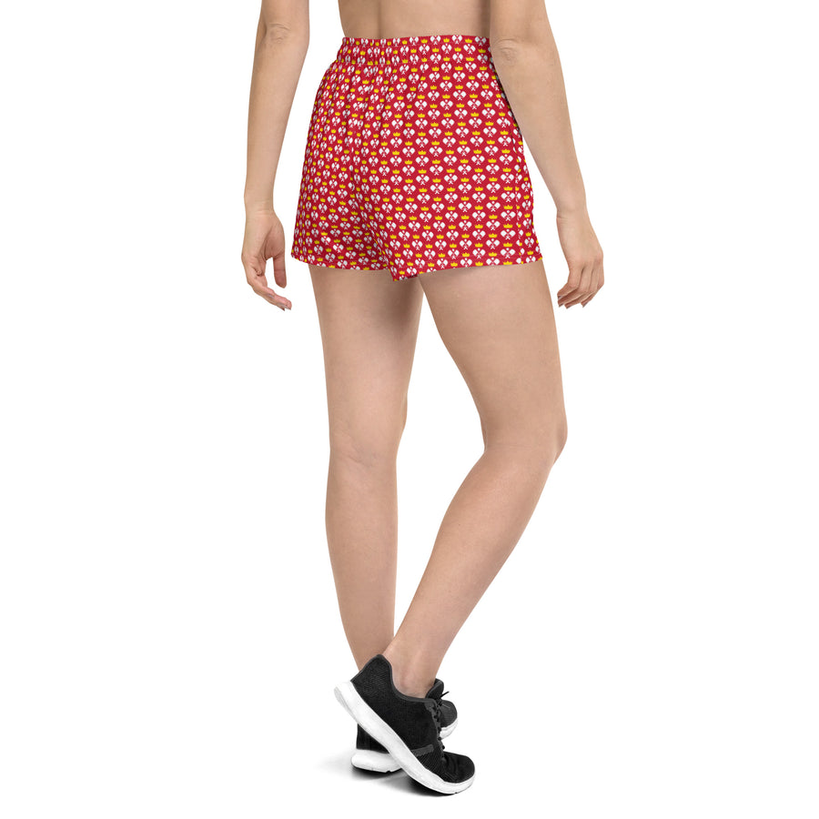 "Queen of the Pickleball Court" Athletic Shorts in Red