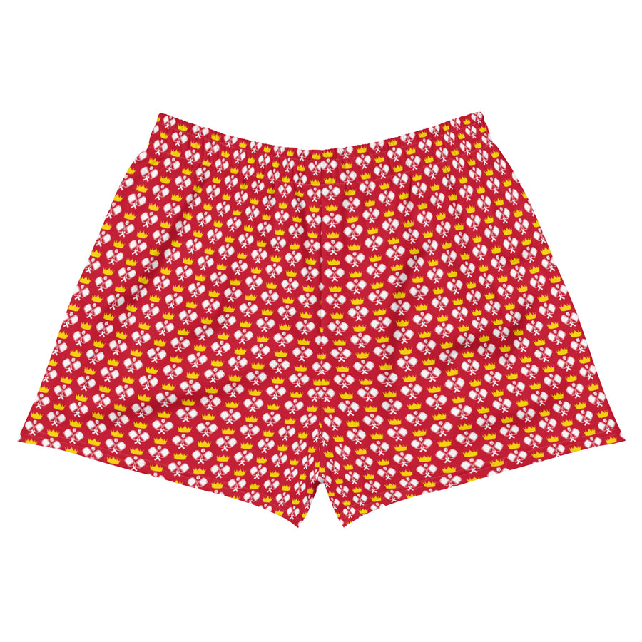 "Queen of the Pickleball Court" Athletic Shorts in Red