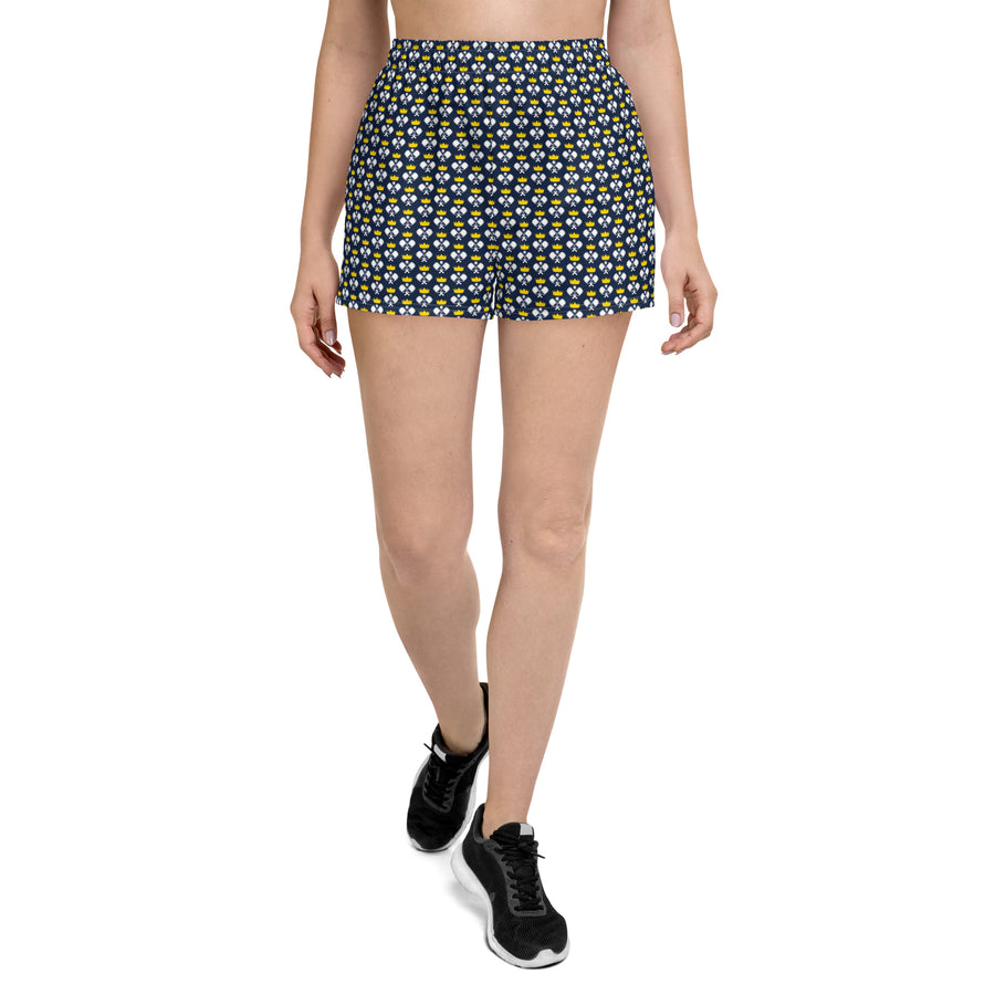 "Queen of the Pickleball Court" Athletic Shorts in Navy/Gold/White