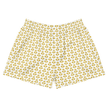 "Queen of the Pickleball Court" Athletic Shorts in White/Old Gold