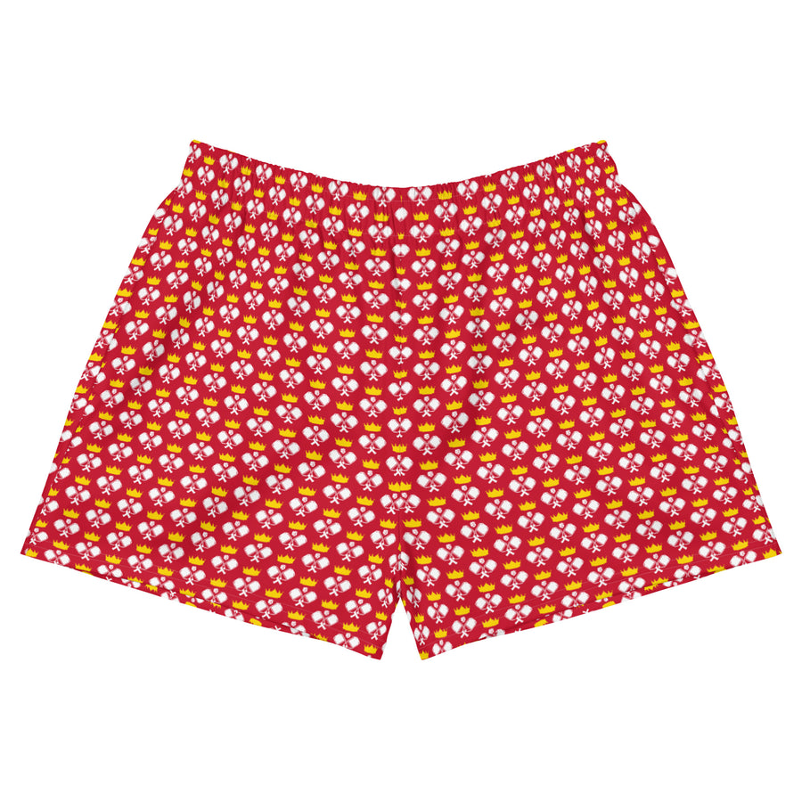 "Queen of the Pickleball Court" Athletic Shorts in Red