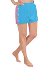 "Queen of the Court" Pickleball Shorts Baby Blue/Pink