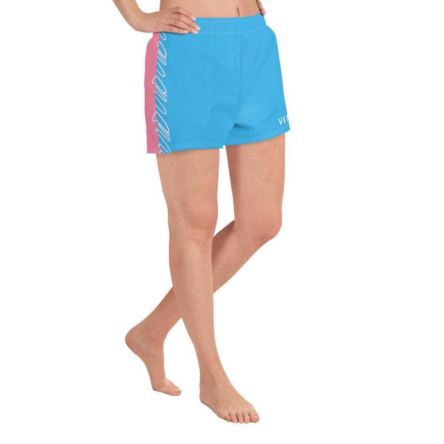 "Queen of the Court" Pickleball Shorts Baby Blue/Pink