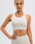 Round Neck Cutout Cropped Active Tank