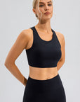 Round Neck Cutout Cropped Active Tank