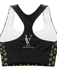 Via Venustas - "Queen of the Court" Longline Fitness Bra in Black/White, Fitness Bra