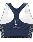 Via Venustas - "Queen of the Court" Longline Fitness Bra in Navy/White, Fitness Bra