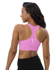 Via Venustas - "Queen of the Court" Longline Fitness Bra in Lavender Rose/White, Fitness Bra