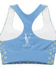 Via Venustas - "Queen of the Court" Longline Fitness Bra in Jordy Blue/White, Fitness Bra