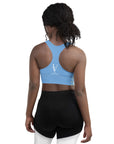 Via Venustas - "Queen of the Court" Longline Fitness Bra in Jordy Blue/White, Fitness Bra