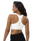 Via Venustas - "Queen of the Court" Longline Fitness Bra in White/Old Gold, Fitness Bra