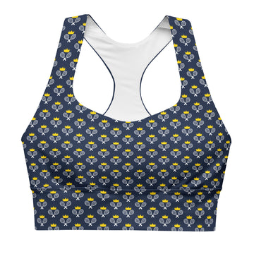 Via Venustas - "Queen of the Court" Longline Fitness Bra in Navy/White, Fitness Bra, XS