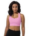 Via Venustas - "Queen of the Court" Longline Fitness Bra in Lavender Rose/White, Fitness Bra